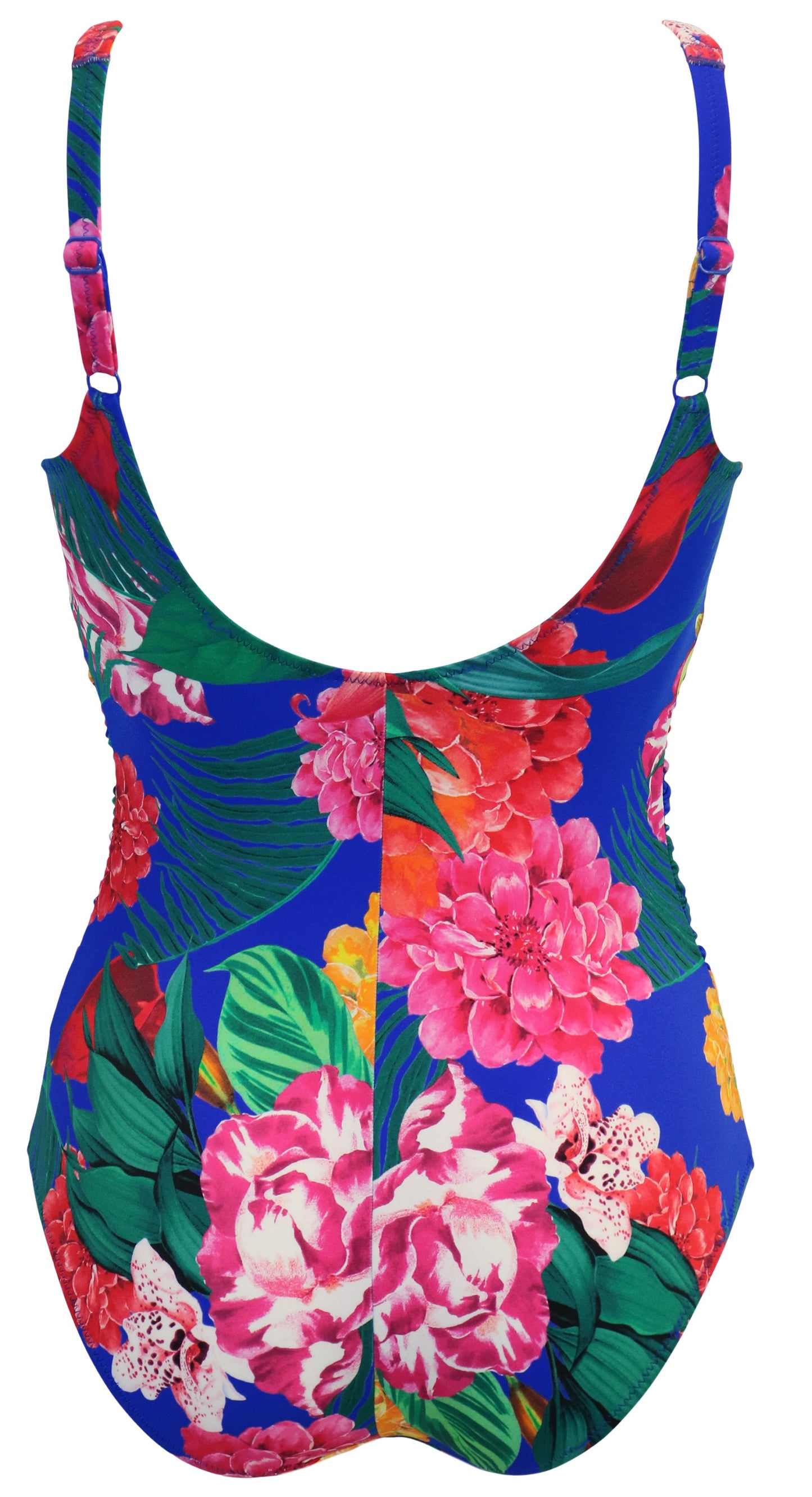 Pour Moi Antigua Scoop Neck Tummy Control Swimsuit in Blue Floral
