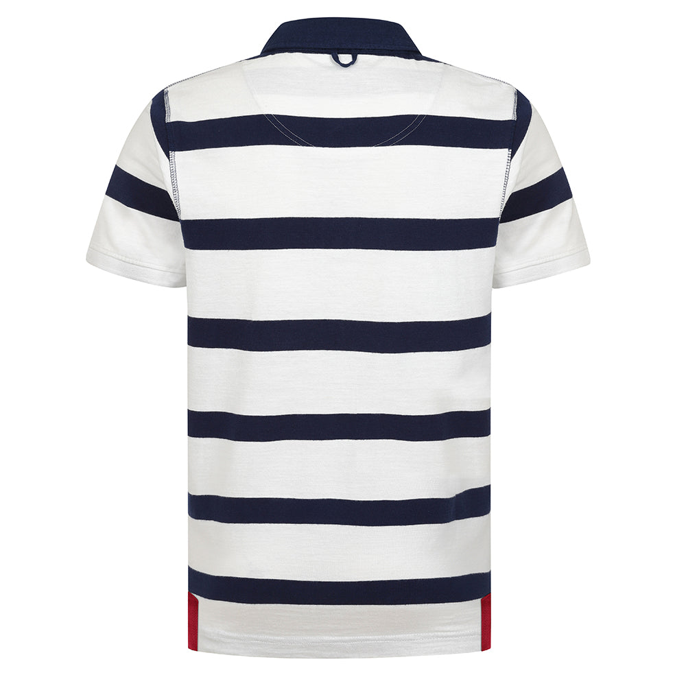 Lazy Jacks Short Sleeved Striped Polo Top White