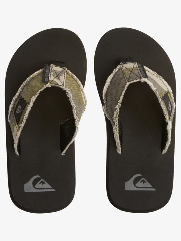 Quiksilver Monkey Abysss Flip Flops in Green/Brown/Black