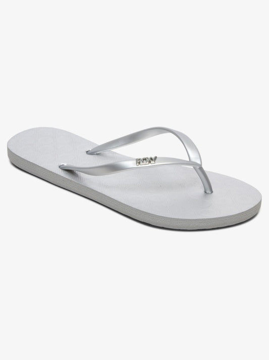 Roxy Viva Flip Flops in Metallic Silver