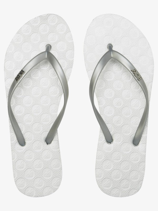 Roxy Viva Flip Flops in Metallic Silver