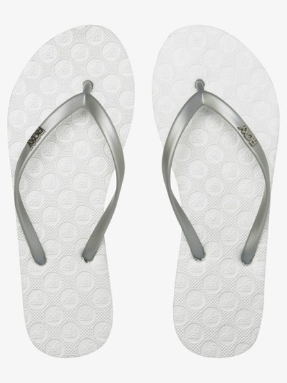Roxy Viva Flip Flops in Metallic Silver