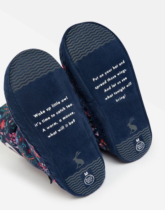Joules Padabout Slippers in Blue Owls