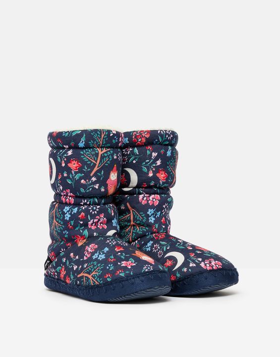 Joules Padabout Slippers in Blue Owls