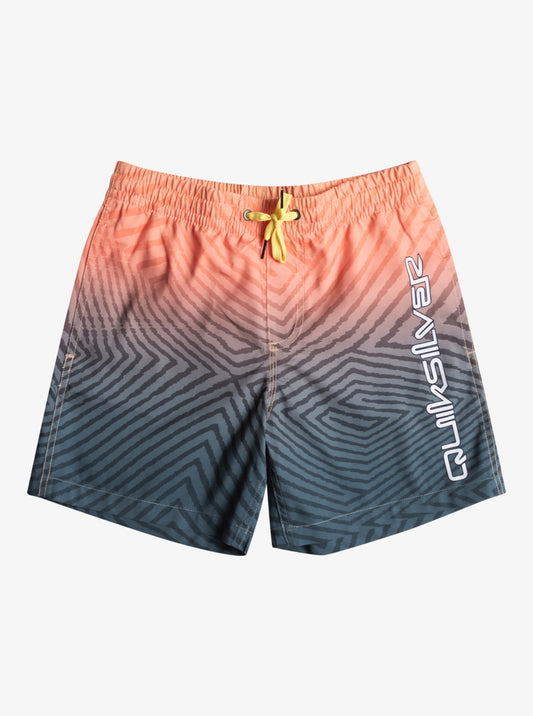 Quiksilver Everyday Warped Logo 14" - Swim Shorts in Orange/Navy