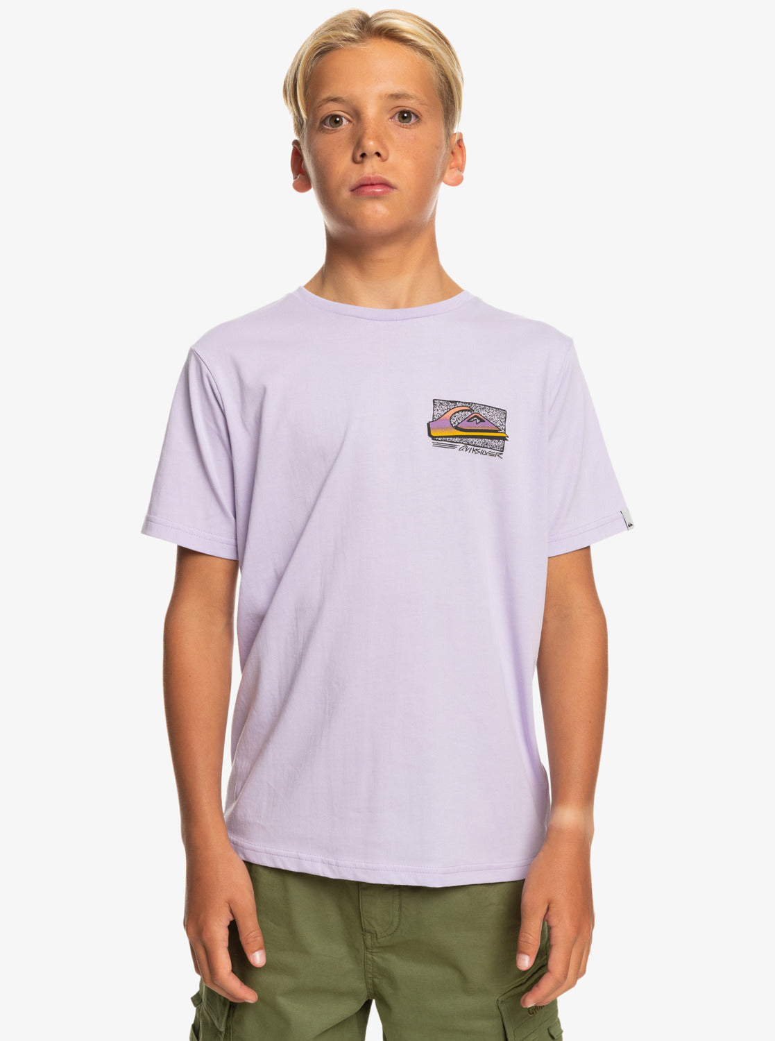 Quiksilver Retro Fade Boys T-Shirt in Pastel Lilac