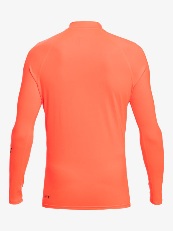 Quiksilver All Time Long Sleeved Rash Vest in Fierly Coarl
