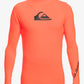 Quiksilver All Time Long Sleeved Rash Vest in Fierly Coarl