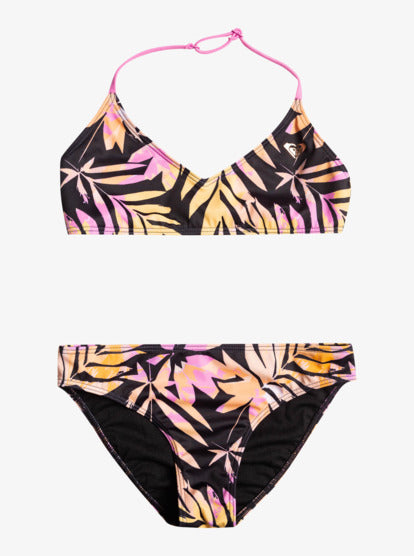 Roxy Active Joy Bikini in Anthracite Zebra Jungle