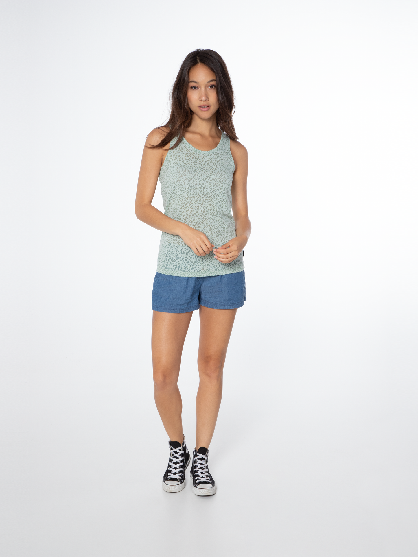 Protest Marrit Leopard Singlet in Green Baygreen